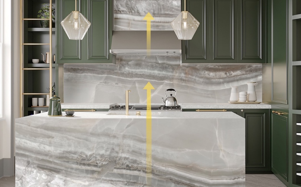 kitchen setting Carlsbad bioquartz